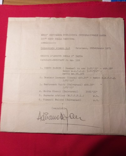 Raro comunicato stampa - , xiv