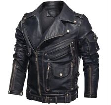 Giacca Moto Uomo Pelle Nera