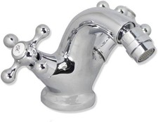 Rubinetto bidet miscelatore doppio comando monoforo bagno ottone cromato
