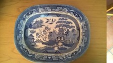 Grande antico piatto inglese - antico,