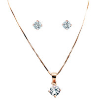 Women's Shiny Silver Pink CZ