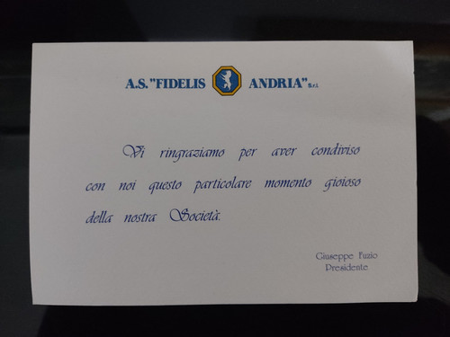 Cartolina fidelis andria - cartolina,