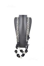 Collana Donna Angelo Marani Catena Con Palline Vellutate Nere