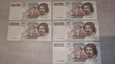 Lotto 5 Banconote 100.000 Lire
