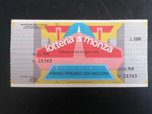 Biglietto lotteria monza - biglietto,