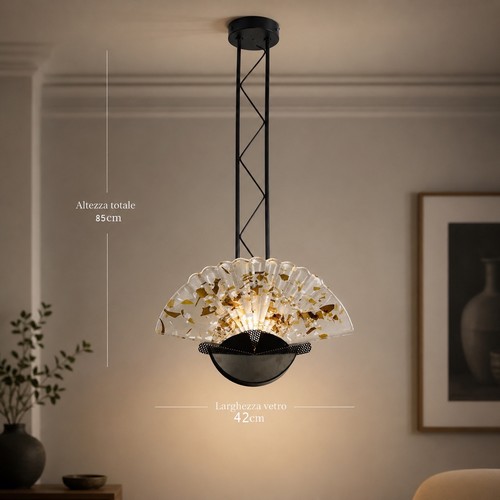 Lampadario metallo nero e - lampadario,