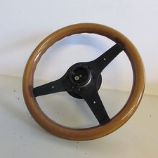 Volante sportivo sterzo in legno con cablaggi clacson usato (5668 15-3-D-8)