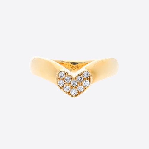 Anello cuore diamanti oro