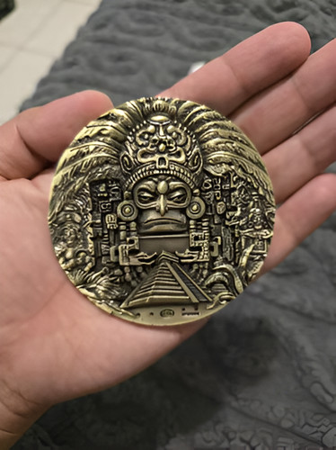 Moneta maya azteca - maya, decorativa