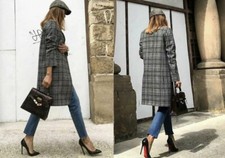 Cappotto Zara lana check rosso