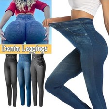 Leggings donna effetto denim