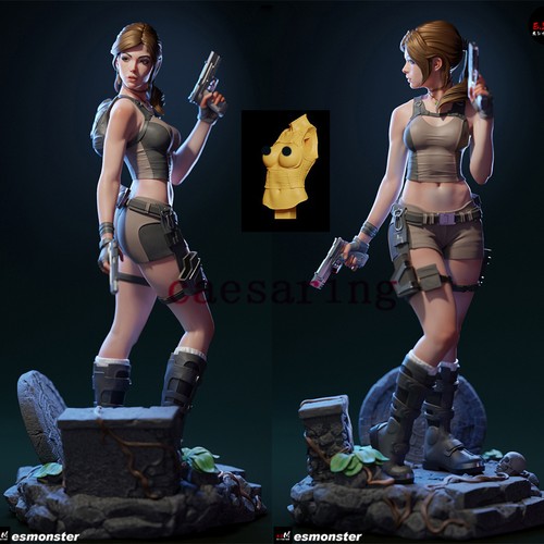 Figura stampa lara - 3d, croft