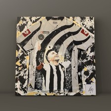 Maglia Udinese Di Natale AUTOGRAFATA Dipinta a mano Cucita Su Tela 85x85cm