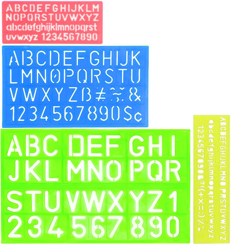 Set stencil per lettere - di,
