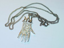 MICHAEL JACKSON VINTAGE ANNI 80 GUANTO GLITTER COLLANA 18" KING OF POP NOS, N/M