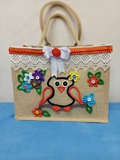 borse in iuta con tricotin e macramè, eleganti uniche artigianali, regalo