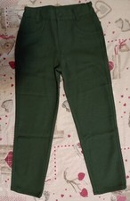 BENETTON PANTALONI BAMBINA TAGLIA 32 = 6 ANNI VERDE BOSCO NUOVI