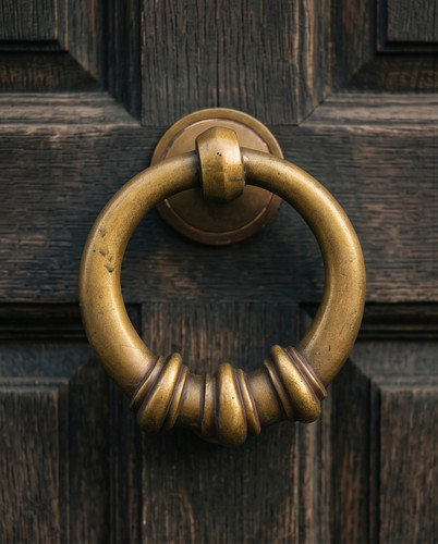 Vintage heavy brass door - heavy,