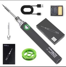 Set Saldatore stagno a batteria ricaricabile 900mA 8W presa Usb-C, Colore Grigio