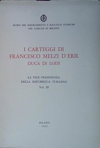 Carteggi francesco melzi - i,