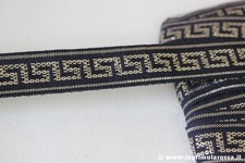 10 MT NASTRO DI PASSAMANERIA ANNI '70 PER BORDURA VINTAGE RIBBON GOLD GREEK KEY