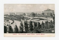 Chieti 1909 Villa Comunale Istituto Tecnico Ospedale Militare Cartolina Spedita
