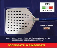 PALA PIZZA FORATA O PIENA CM 33 36 39 45 50 PROFESSIONALE TIPO GIMETAL