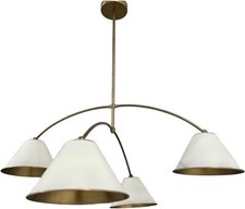 Lampadario metà secolo - Lampadari in ottone grezzo e bianco sporco per arred...