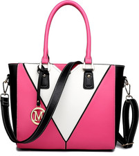 Borsa Tote Donna Grande, Borse Media Firmate PU Pelle Tracolla a Forma Di V, Amp