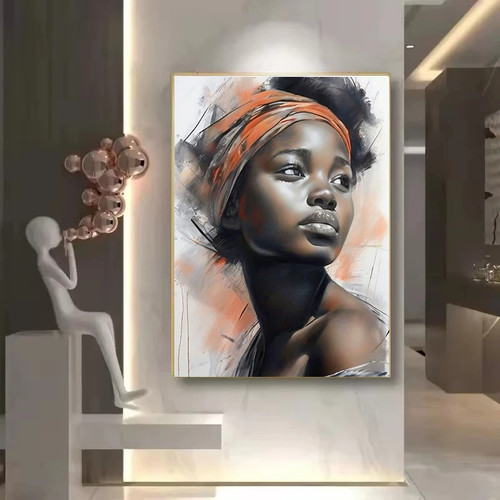 Quadro tela donna africana - su,