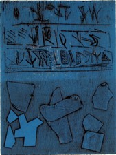 Riccardo LICATA "Senza titolo" 1988 rara xilografia originale datata firmata