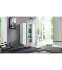 Vetrina Corona Moderna Bianco Lucido E Cemento