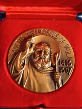 Medaglia Religiosa S. FRANCESCO di PAOLA Inc. Maba Diametro 60 mm + Box