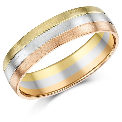 9ct multicolore anello - 6mm, 3