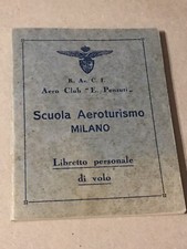 Libretto scuola volo Milano aeroturismo 1936