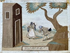 raro ricamo antico in seta