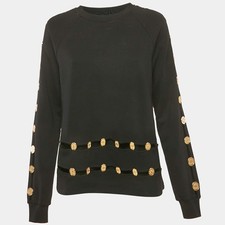 Felpa Balmain nera in maglia