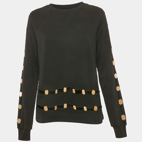 Felpa balmain nera maglia - felpa, in