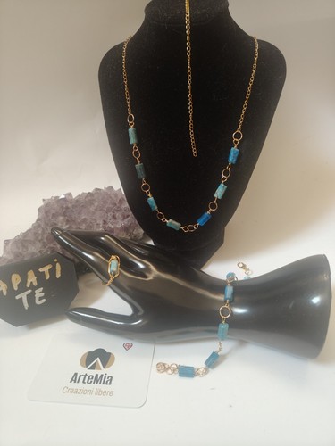 Parure azzurra apatite - parure, cubica