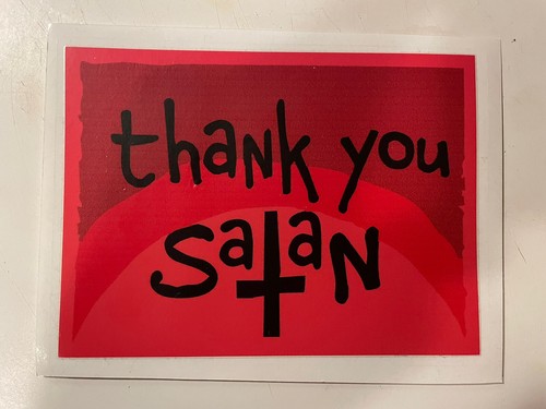Adesivo grazie satana - adesivo,
