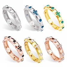 Anello AMEN I ROSARI in Argento 925 con Colori Cristalli e Misure Varie