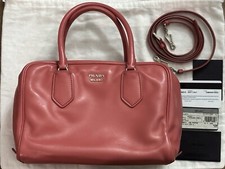 PRADA Soft Calf Bauletto Crossbody Bag Pink 1BB010