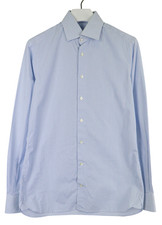 Camicia Suitsupply Uomo XL Blu A Righe Verticali Con Bottoni Manica Lunga