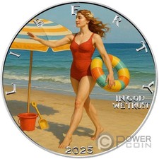 SHORES OF LIBERTY 1 Oz Moneta Argento 1$ USA 2025