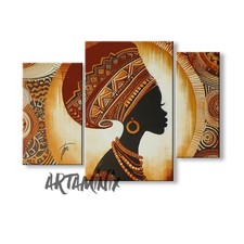 QUADRI MODERNIETNICO AFRICA PROFILO DONNA ARREDO CASA DIVANO LETTO