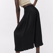 Zara pantalone culotte nero plissettato gamba larga donna taglia XS USATO IN OTTIME CONDIZIONI