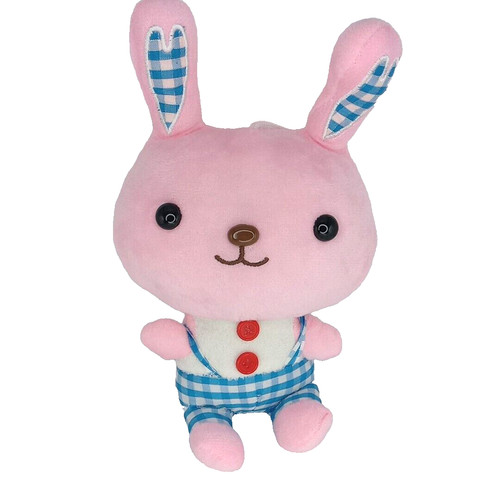 Peluche coniglietto rosa - blu, a