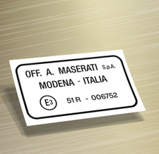 ADESIVO OMOLOGAZIONE MASERATI