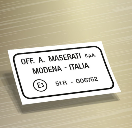 Adesivo omologazione maserati - adesivo,