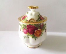 Royal Albert England Old Country Roses Jar & Coperchio per marmellata (senza cucchiaio) - come nuovo